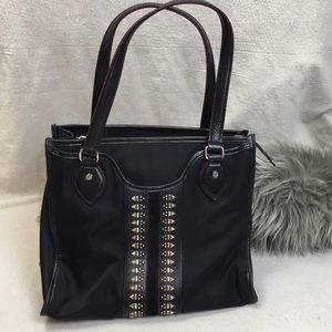 Rare MZ Wallace Leather trimmed Studded Tote Bag
